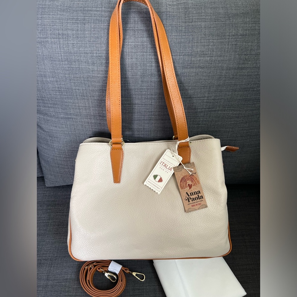 NWT ANNA PAOLA SATCHEL HANDBAG LEATHER